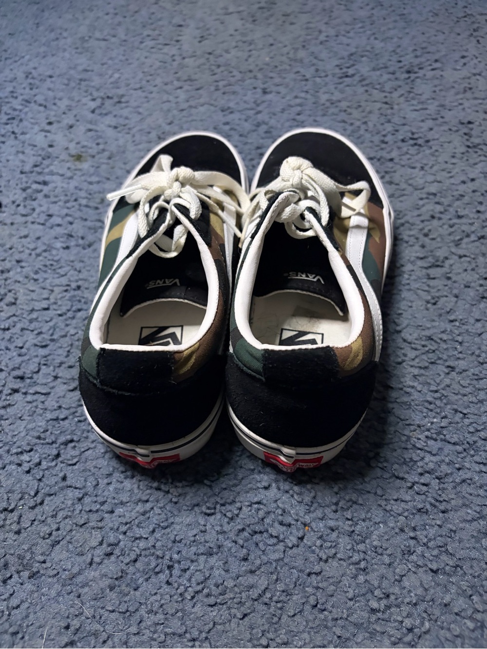 Vans Old Skool Sneakers in Black with Camo and White Stripe - Picture 4 of 5